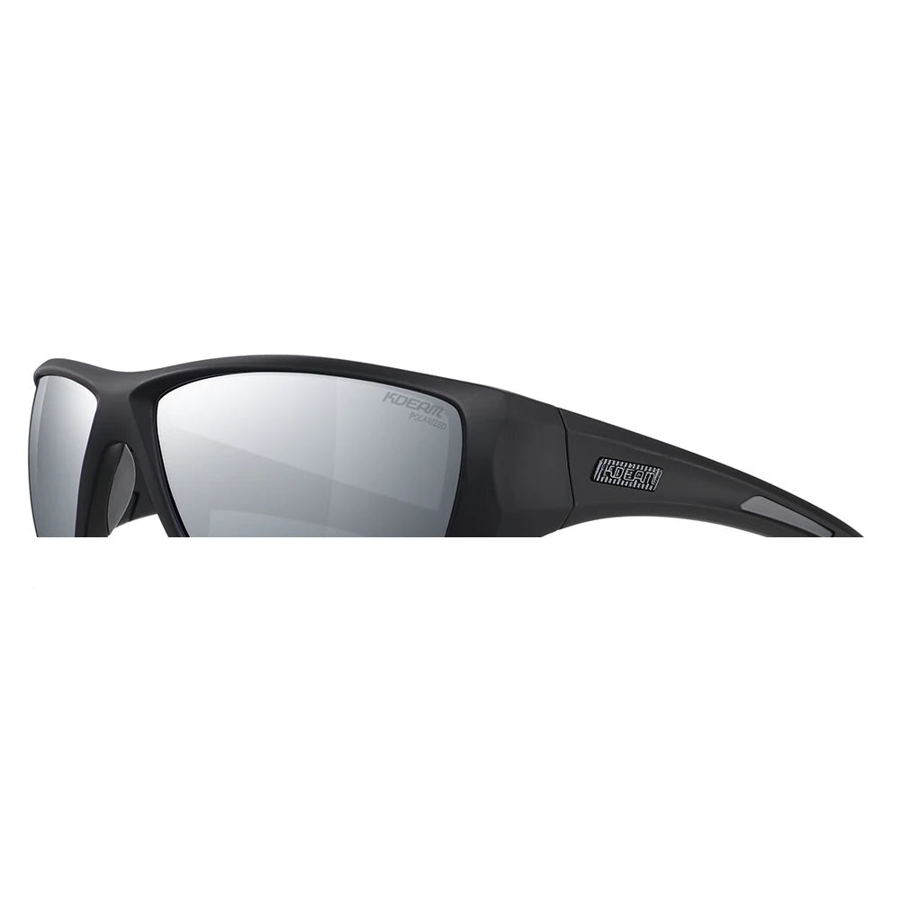 Vanefield polarized sunglasses in black with silver mirrored lenses