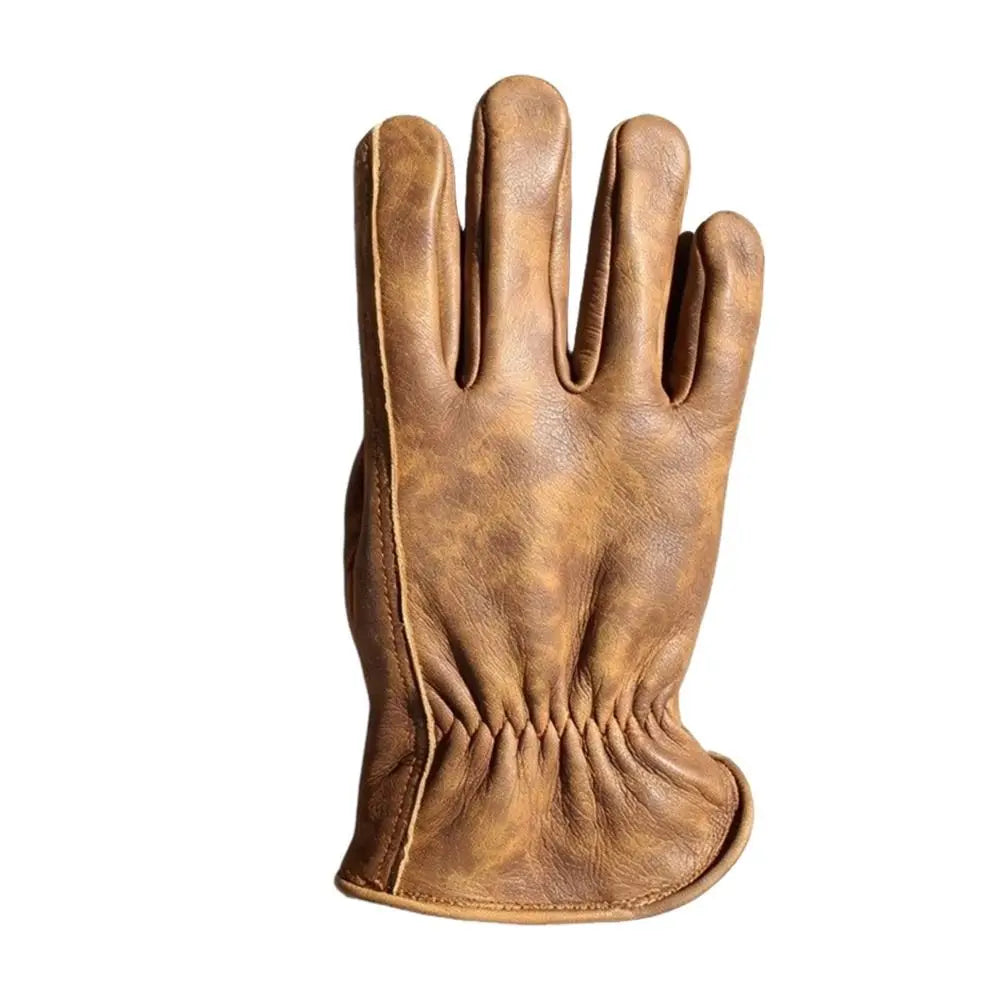 Vanefield tie-dye leather glove in brown, back of the hand