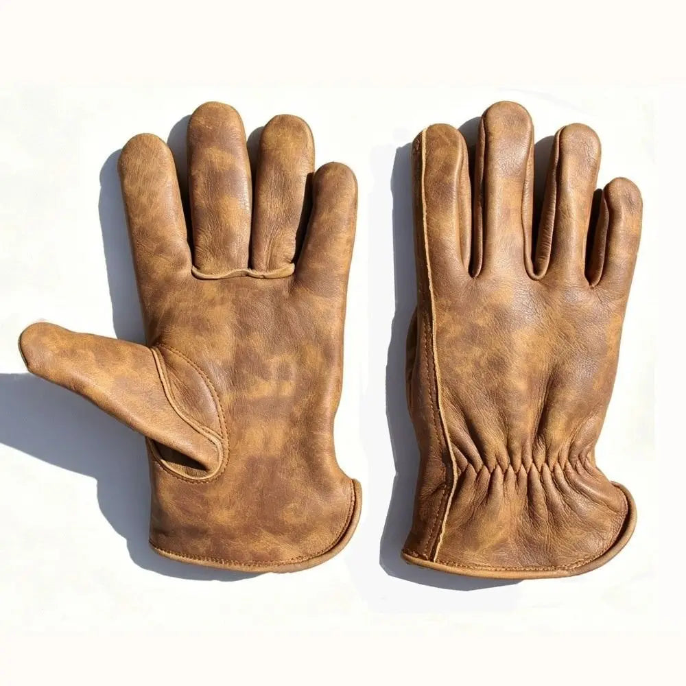 Vanefield tie-dye leather gloves showing palm and back