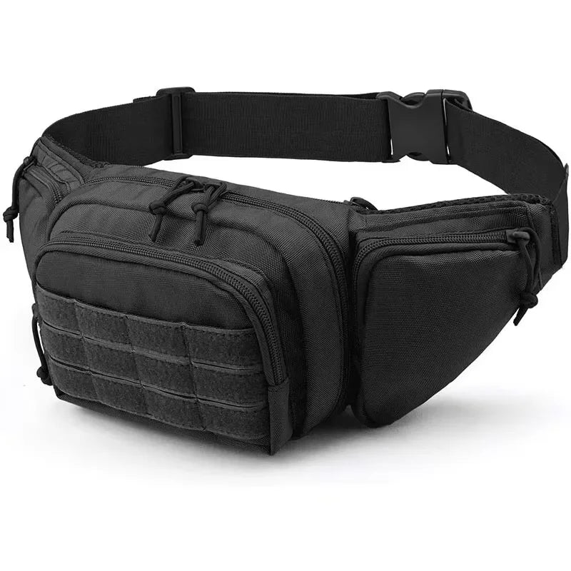 Vanefield waist bag in black, front view