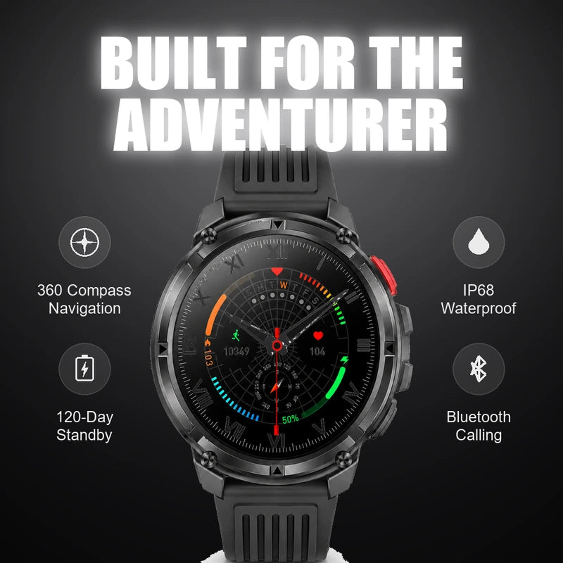 Features of the Vanefield Titan Pro: 360 compass, IP68, 120-day standby, Bluetooth calling
