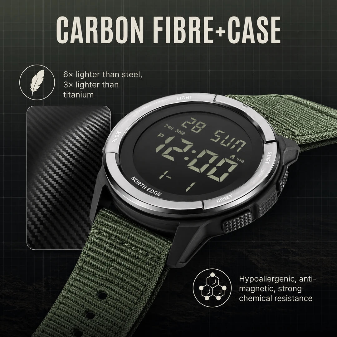 Carbon fiber case of the Vanefield Watch 45
