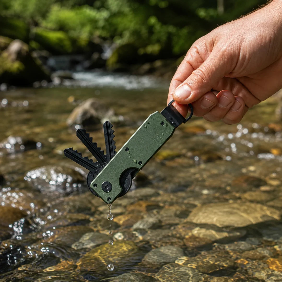 VaneShield Organizer beside a creek