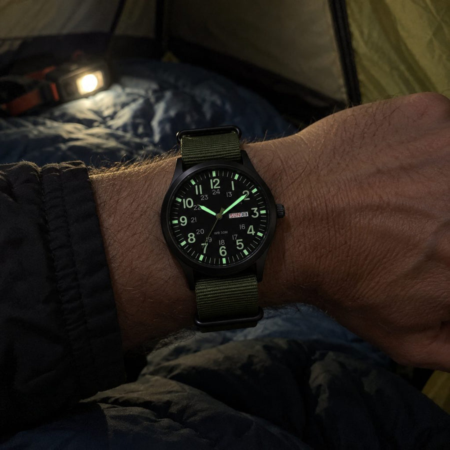 Watch 4.1 glowing in a dark tent