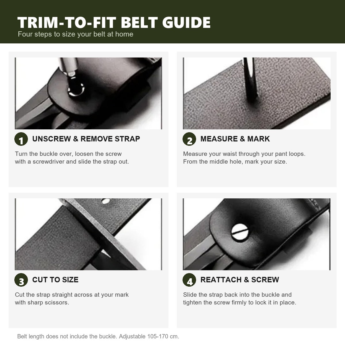 Trim-to-fit belt guide: four steps to size your Vanefield leather belt at home