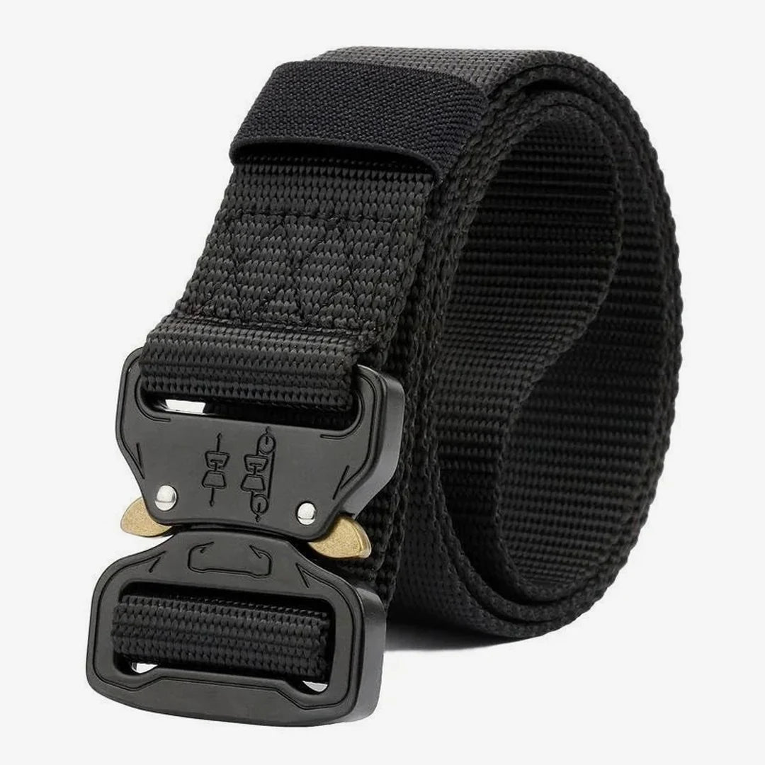 Vanefield tactical belt in black with the quick-release buckle