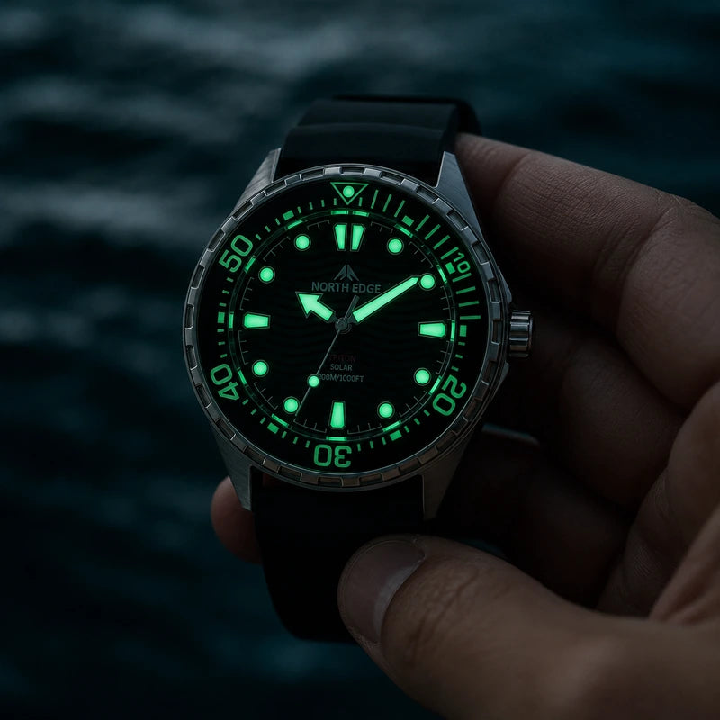 Luminous markers of the Vanefield Quartzo 300 in the dark