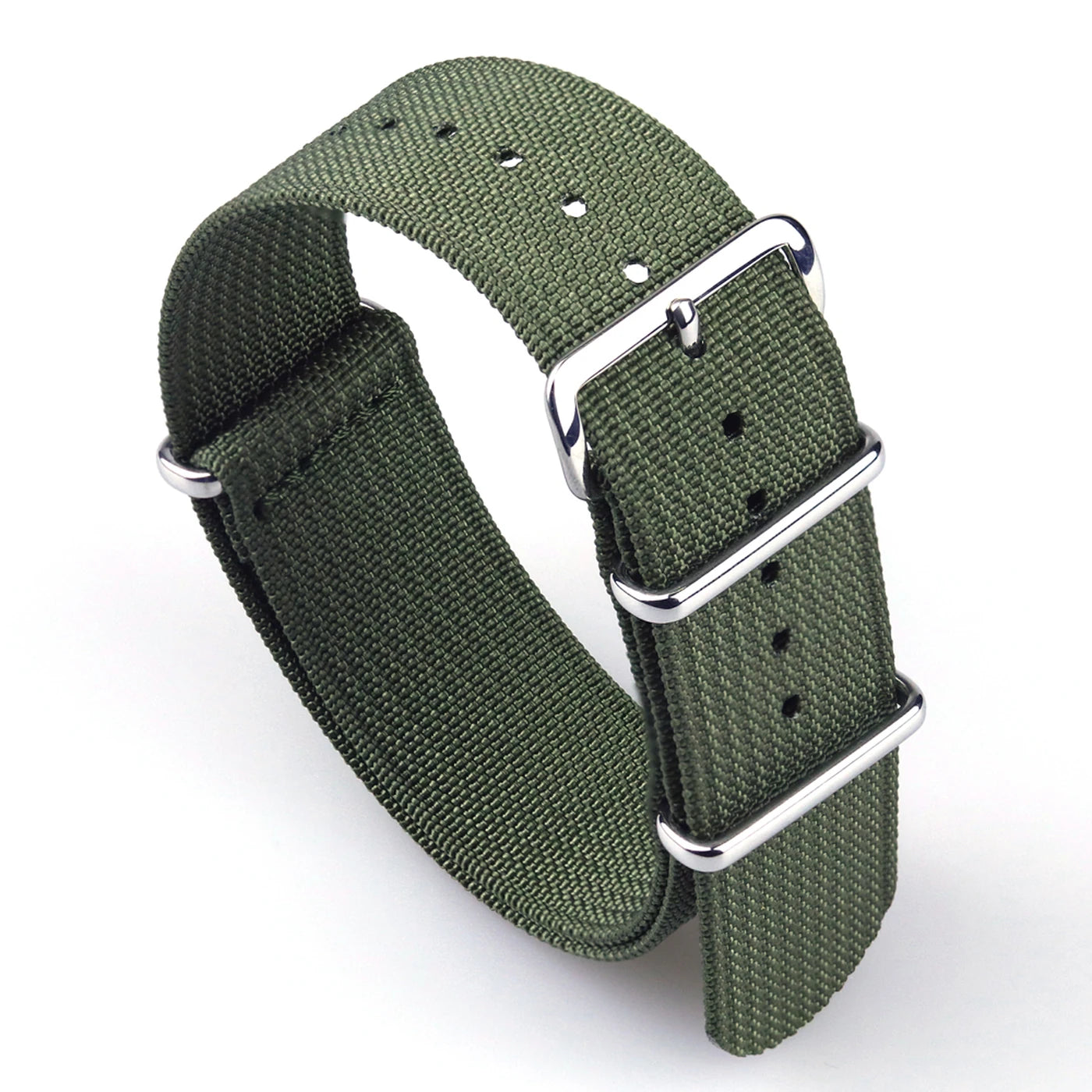 Vanefield interchangeable nylon strap in green, 24 mm