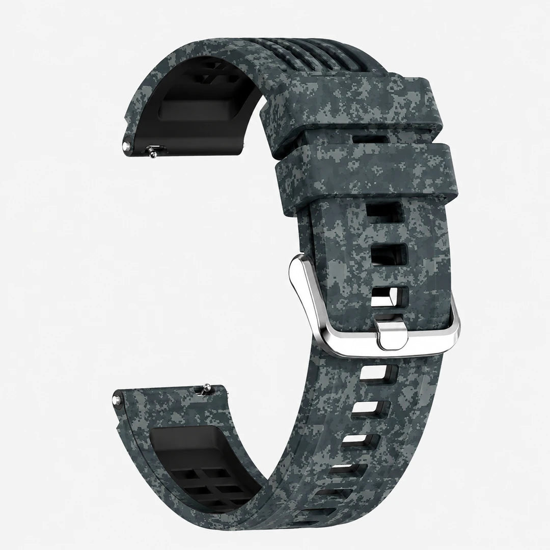 Camo silicone quick-release watch strap for the Vanefield Titan Pro, 22 mm