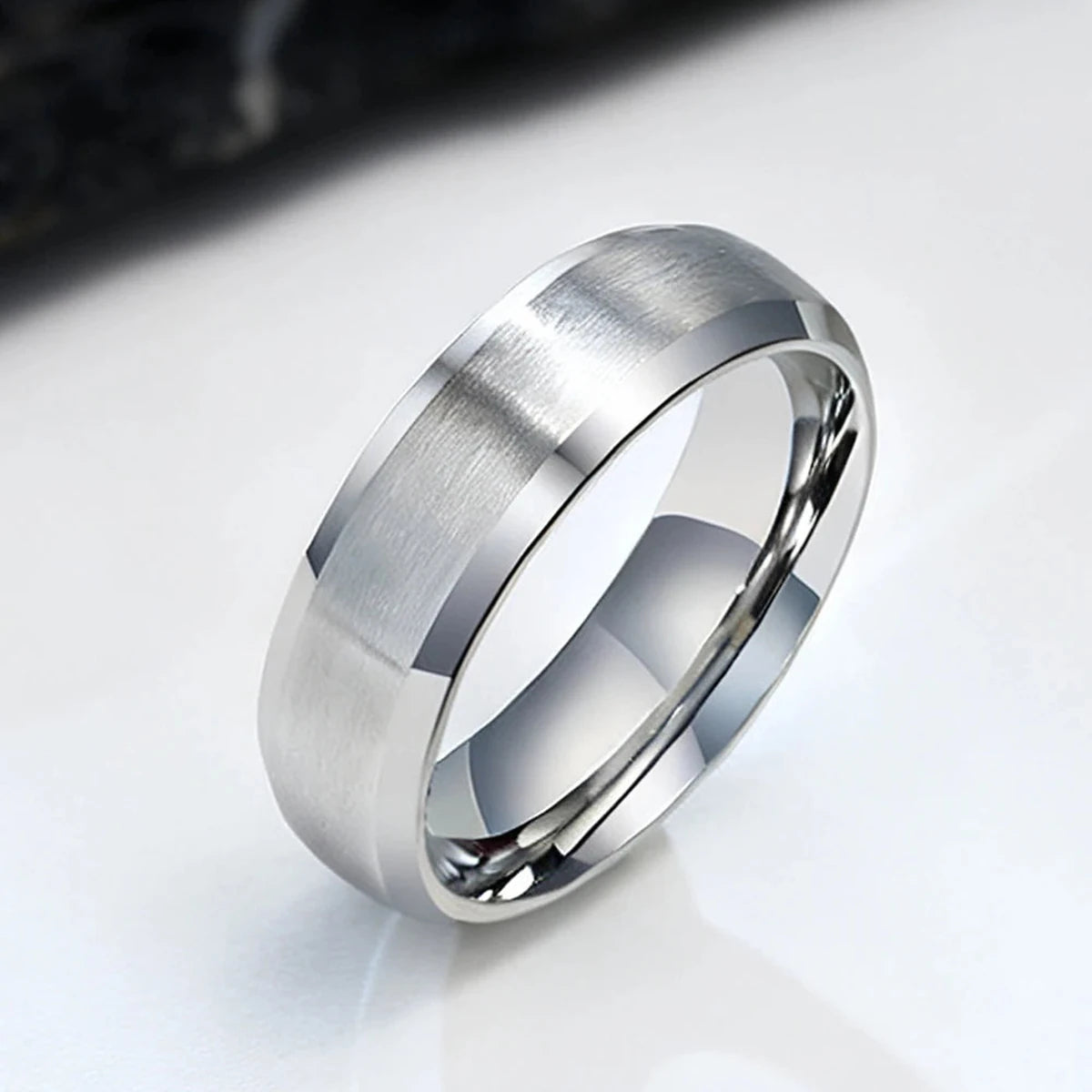Vanefield Valor Ring in brushed silver titanium steel