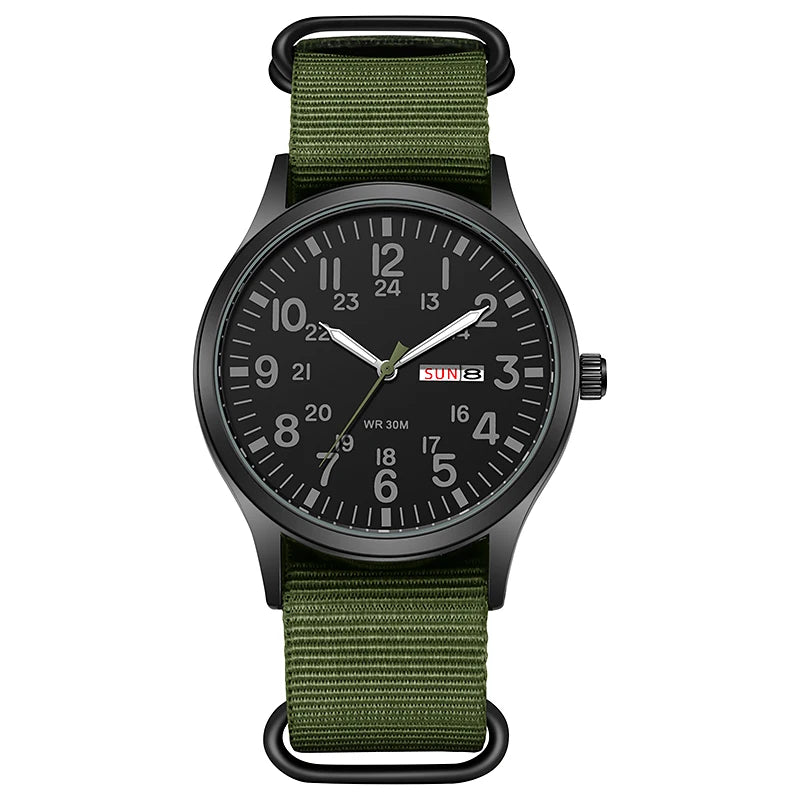 Vanefield Watch 4.1 Ranger, olive green NATO strap, front view