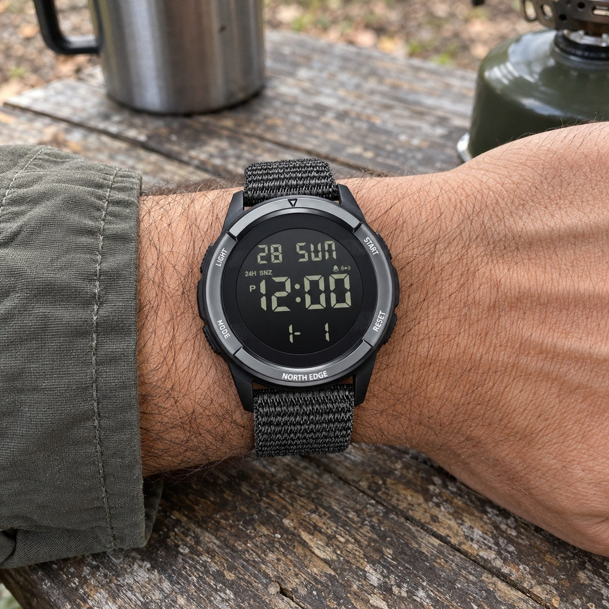 Vanefield Watch 45 Black on wrist